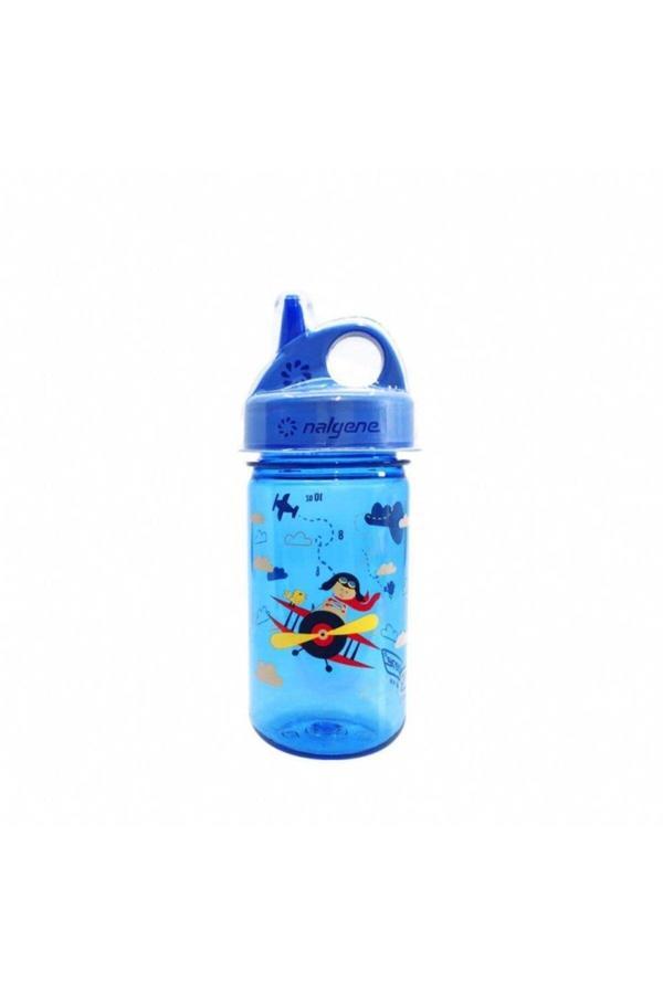 Nalgene 12Oz Grip-N-Gulp Kids Blue Airplane Tritan Suluk - Image 1