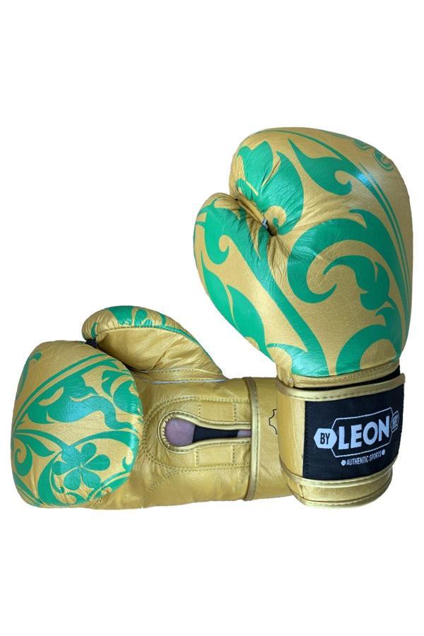 By Leon 1982 Leon Flower Deri Kick Boks Ve Muay Thai Eldiveni Altın Sarısı - Image 1