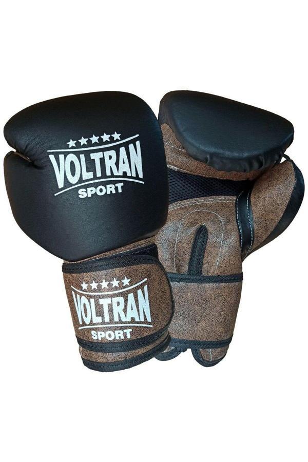 Voltran Suni Deri Naim Training Boks, Kick Boks Ve Muay Thai Eldiveni Siyah Siyah - Image 1