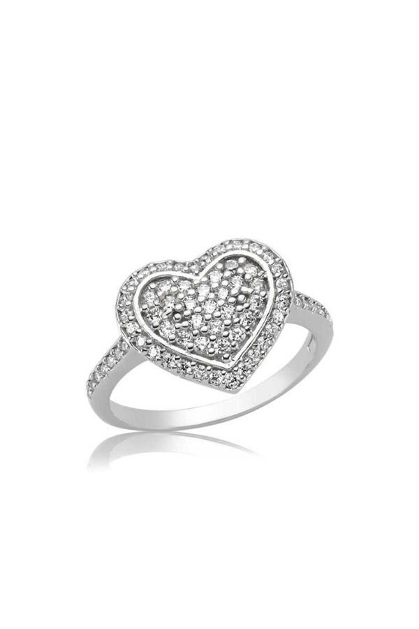 Armagano Gümüş Kalpli Yüzük - Image 1