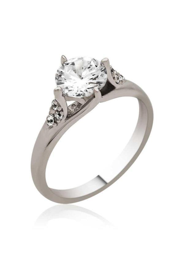 Armagano Gümüş Tek Taş Yüzük - Image 1