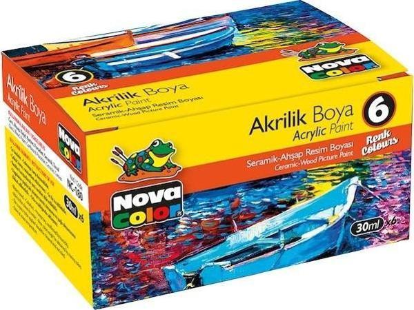 AKRILIK BOYA SISE 6'lı 30CC NC-180 - Image 1