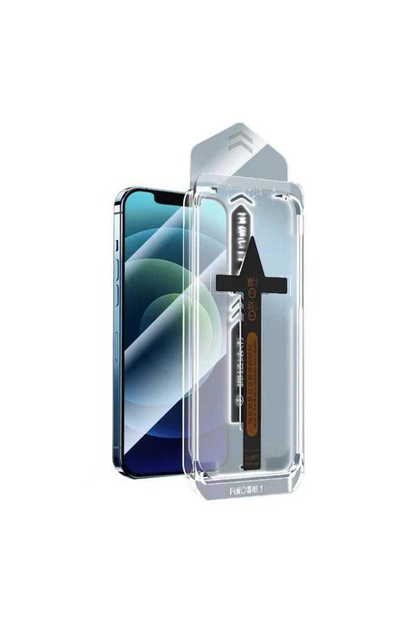20068310 Apple İphone 13 Pro Max Uyumlu Anti Dust Toz Önleyici Uygulama Aparatlı Temperli Cam Ekran Koruyucu - Image 1