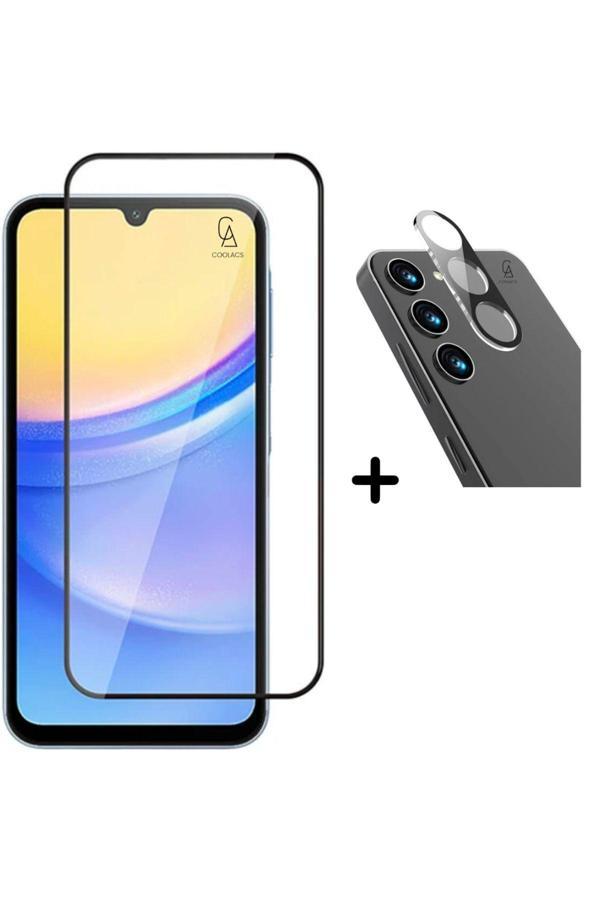 20068310 Samsung Galaxy A15 5D Ekranı Tam Kaplayan Cam Ekran Koruyucu +3D Cam Kamera Lens Koruyucu - Image 1