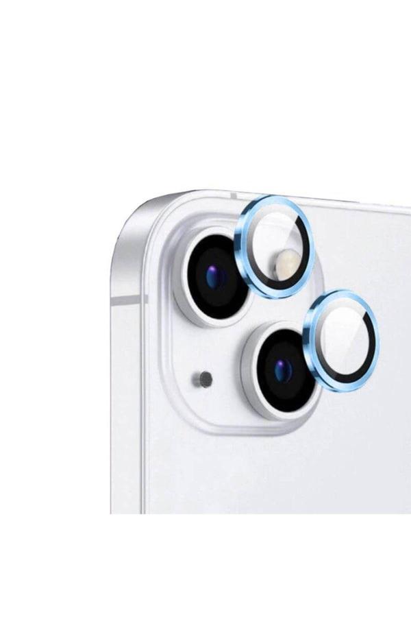 20068310 Apple İphone 15 Plus İle Uyumlu Safir Damla Tekli Kamera Lens Koruyucu Mavi - Image 1