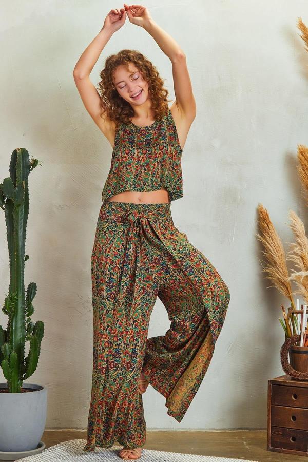 Los Banditos Bohem Beli Lastikli Düğmeli Tulum Elbise - Image 1