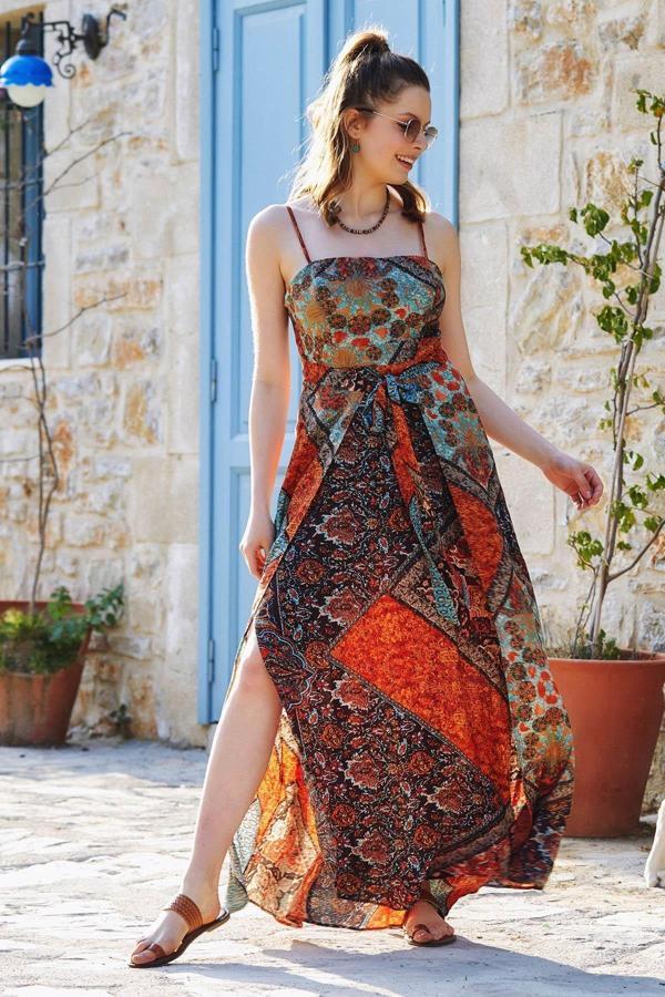 Los Banditos Askılı Belden Bağlamalı Elbise - Image 1