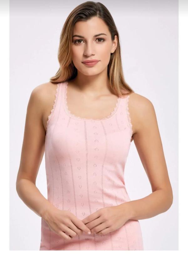 İLKE 224 BAYAN DANTELLİ JAKARLI GENİŞ ASKILI ATLET 6 ADET - Image 1