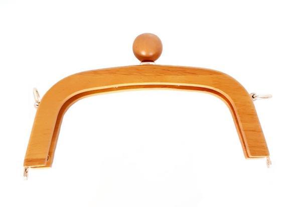 Angel Çanta Aksesuar 21 Cm Metalli Ahşap Burs Koyu Renk - Image 1