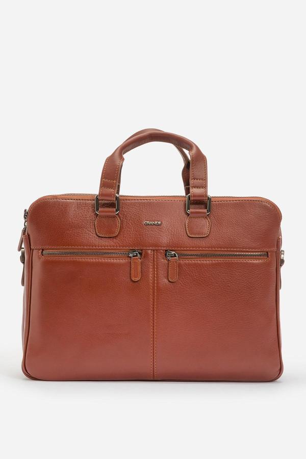 GD 6872 Hakiki Deri Erkek Omuz Askılı Evrak Çantası TABA - Image 1