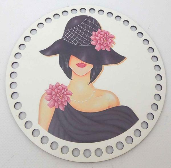 Angel Çanta Aksesuar Ahşap 17 Cm Çapında Resimli Plaka - Image 1