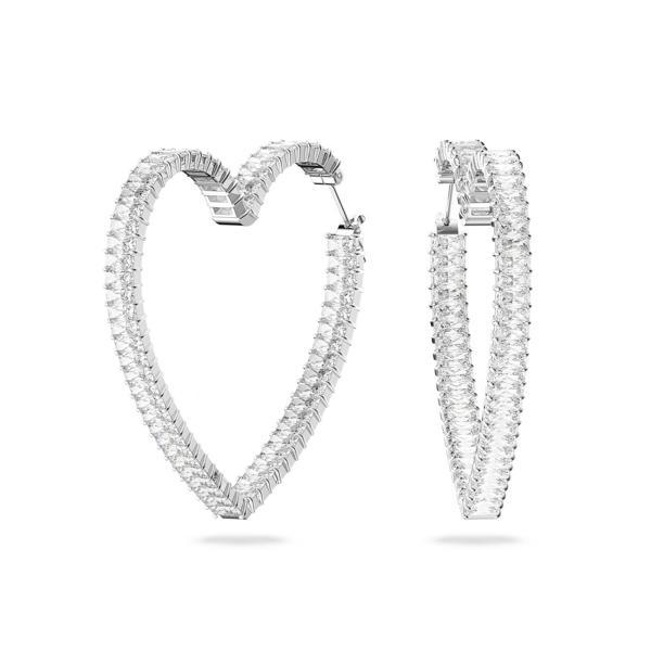 5647591 Swarovski Küpe Matrix:Pe Hoop Hrt L 50 Whi/Rhs - Image 1