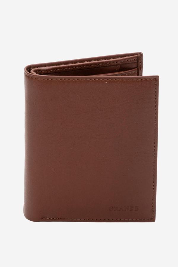 GD 1412 Hakiki Deri Dikey Erkek Cüzdan TABA - Image 1