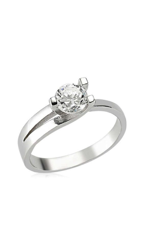 Armagano Gümüş Tek Taş Bayan Yüzük - Image 1