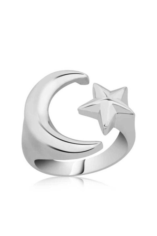Armagano Gümüş Ay Yıldız Yüzük - Image 1