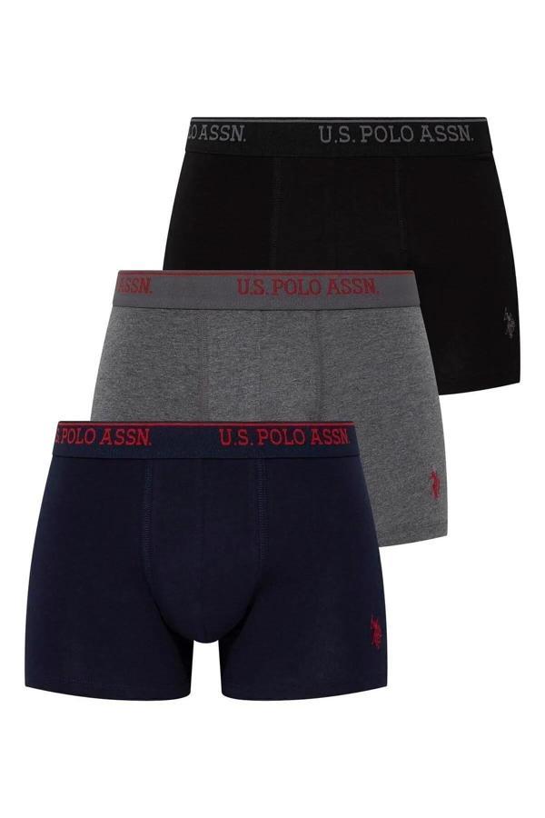 U.S. Polo Assn. Erkek Siyah-Lacivert-Antrasit 3 lü Boxer - Image 1