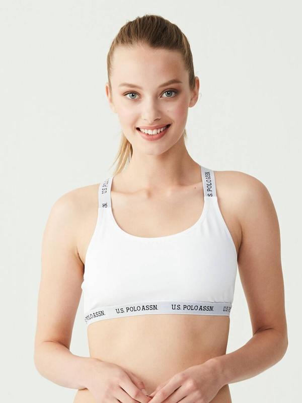 U.S. Polo Assn. Çapraz Askılı Büstiyer Beyaz - Image 1