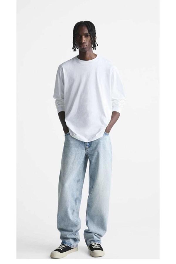 Erkek Buz Mavi Baggy Pantolon - Image 1