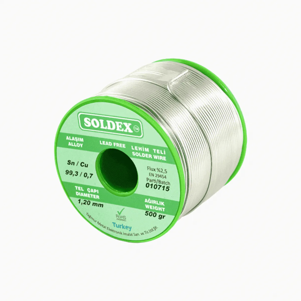 Sn: 99.3 - Cu: 0.7 - 500 Gr, 1.6 Mm - Kurşunsuz, Gümüşsüz Lehim Teli - Image 1