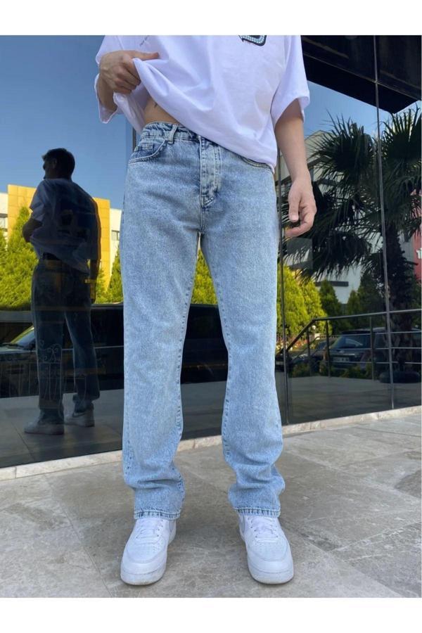 Erkek Buz Mavi Baggy Pantolon - Image 1