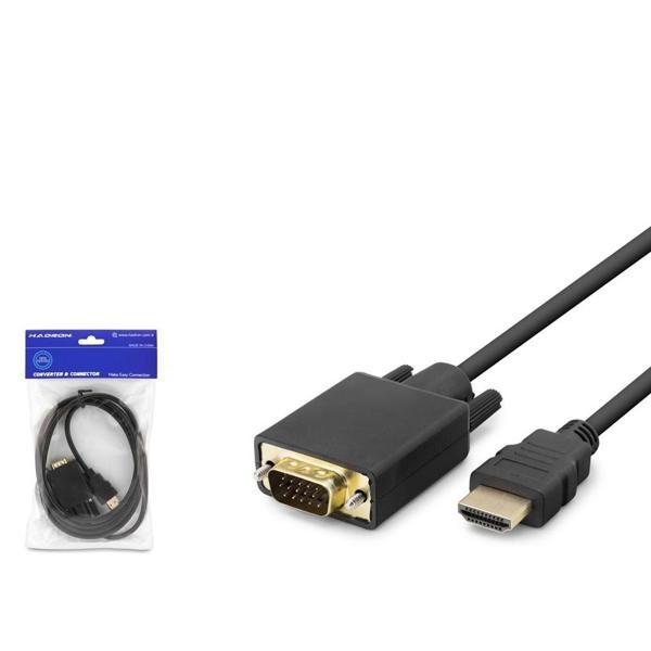 Hadron Hdx7795 Hdmi To Vga Kablo Pvc 120Hz 1080P 1.8M Siyah - Image 1