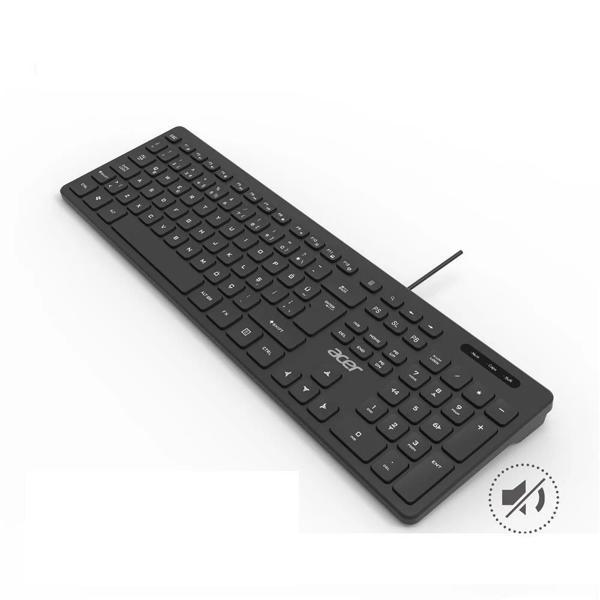 Acer Oak920 Q Usb Siyah 1.8 Metre Kablolu Klavye Tek Tuş Hesap Makinalı Sessiz Tuşlu - Image 1