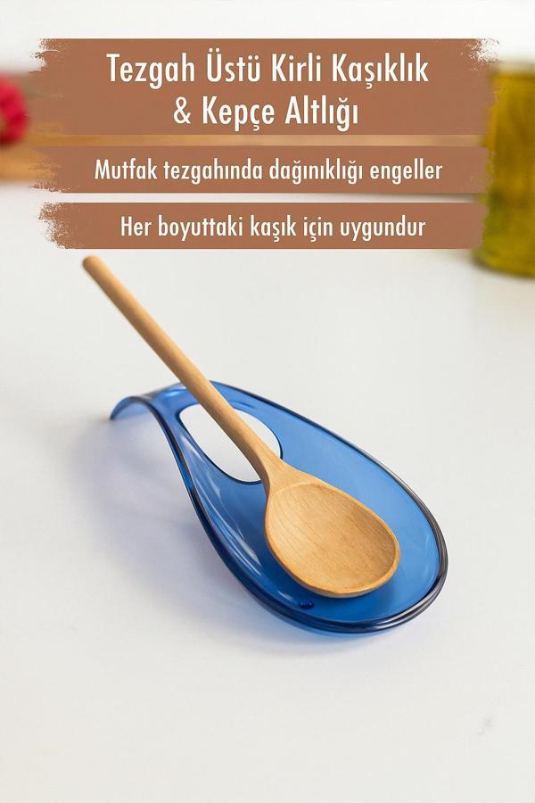 Akrilik Mavi Tezgah Üstü Kirli Kaşıklık & Kepçe Altlığı - Image 1