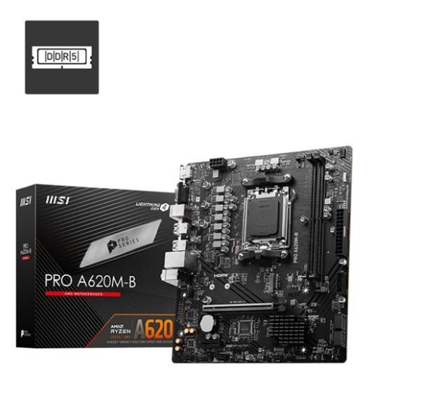 Msi Pro A620M-B Amd A620 Am5 Soket Ddr5 6800(Oc)Mhz Matx Anakart - Image 1