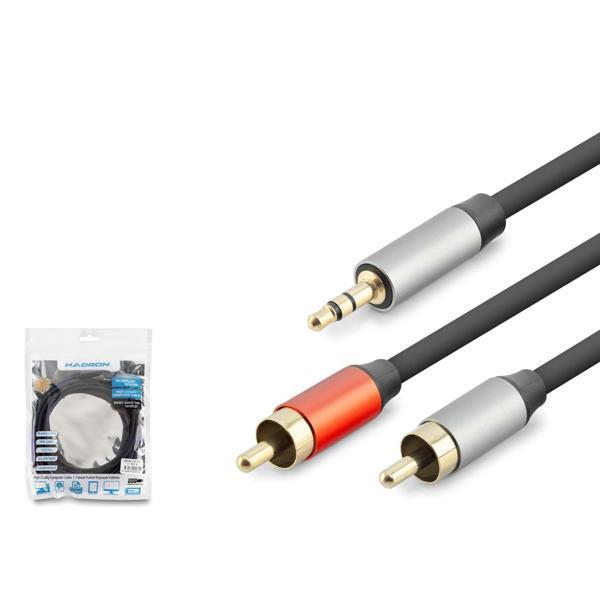 Hadron Hdx1074 3.5Mm To 2Rca Kablo 2Line Gold 3 Metre Siyah - Image 1