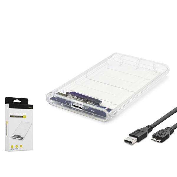 Hadron Hdx1760 Hdd Kutu Usb3.0 Plastik Sata 2.5" Transparent (Boş Kutu) - Image 1