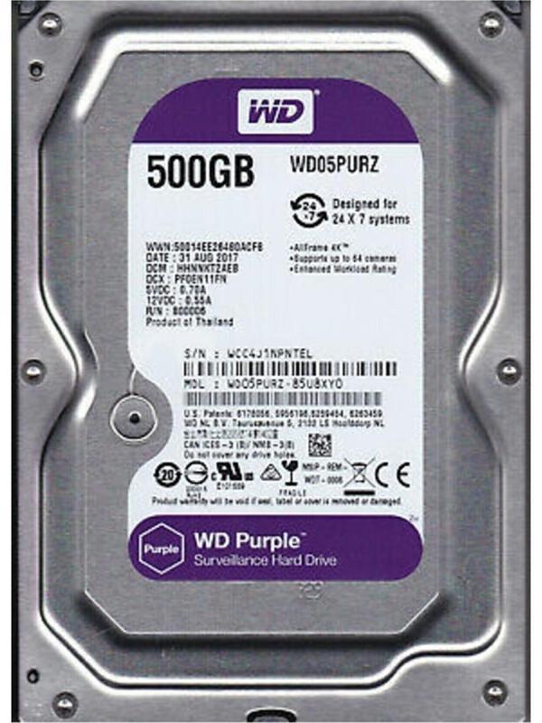 Wd 500Gb Purple Wd05Purz 3.5" 5400 Rpm Sata 3 Harddisk - Image 1