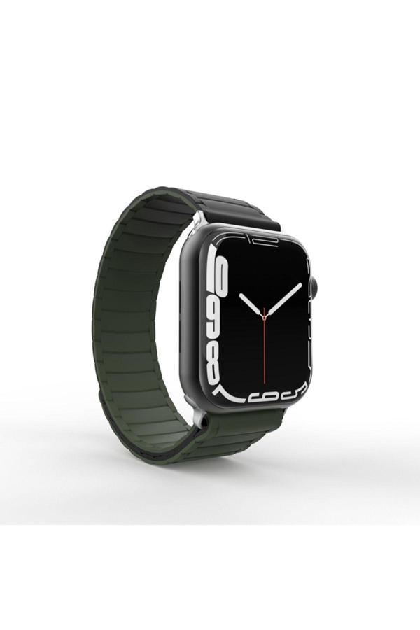 20068310 Apple Watch Series 10 42Mm Uyumlu Strap Manyetik Mıknatıslı Silikon Kordon Kayış - Image 1