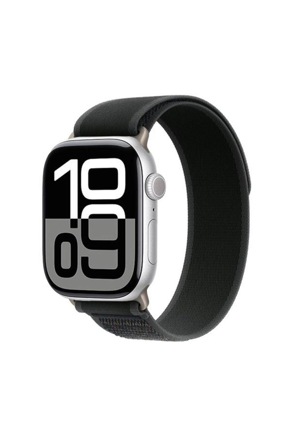 20068310 Apple Watch Series 10 46Mm İle Uyumlu Hasır Örgü İşlemeli Kordon Kayış - Image 1