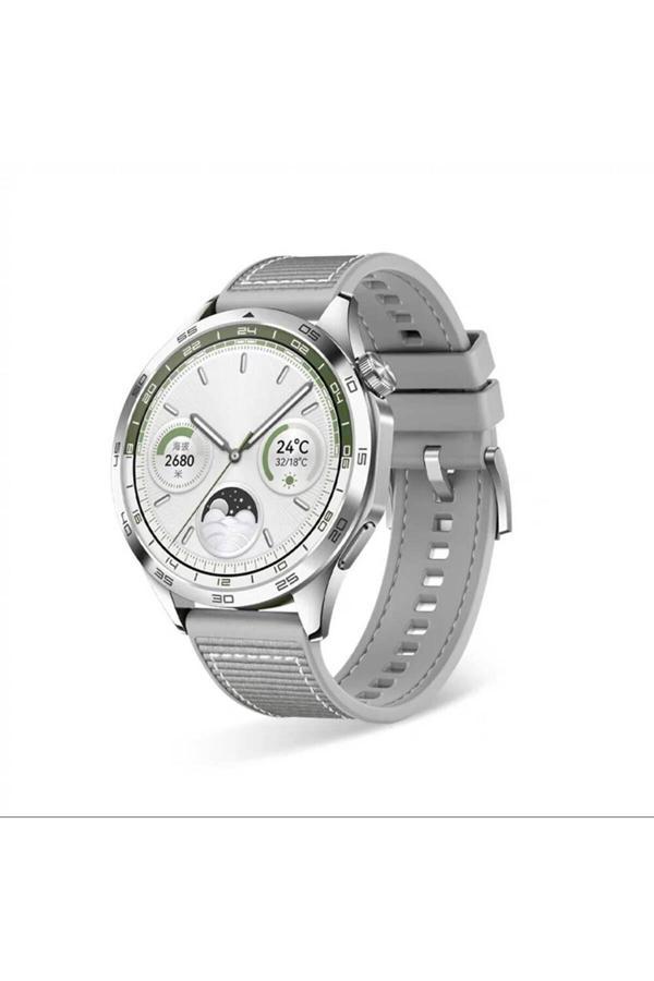20068310 Huawei Watch Gt 3 46Mm İle Uyumlu Spor Örgü Desenli Dikişli 22Mm Silikon Kordon - Image 1