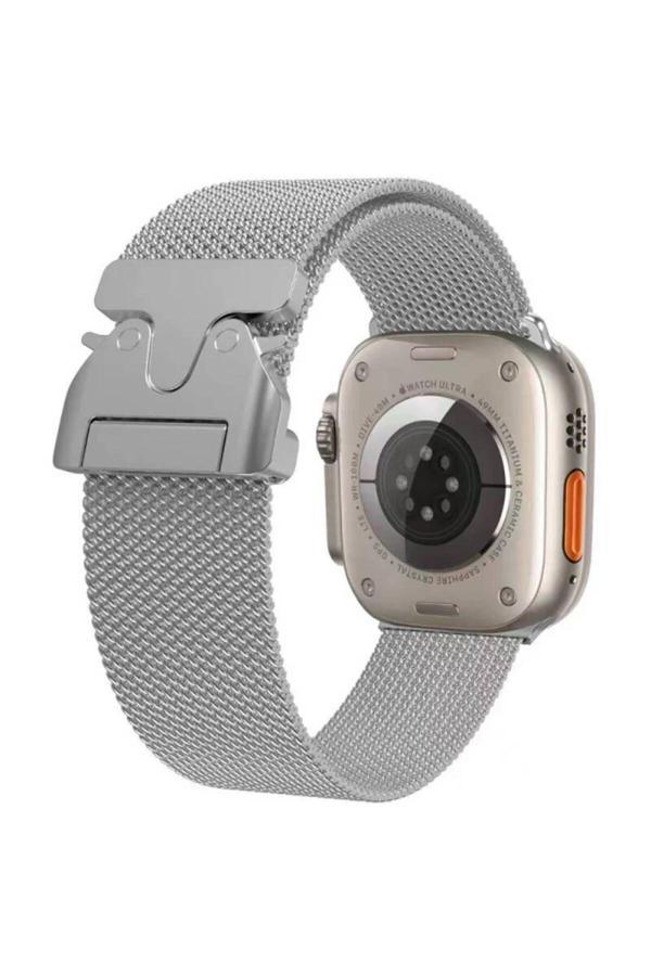 20068310 Apple Watch Series 10 46Mm Uyumlu Aliminyum Alaşım Hasır Metal Akıllı Saat Kordonu - Image 1