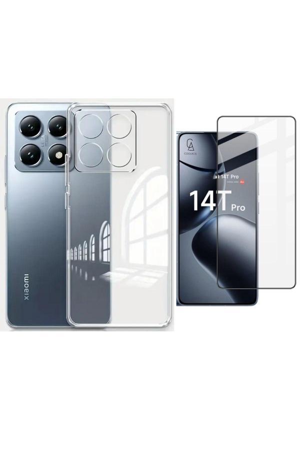 20068310 Xiaomi Mi 14T Pro İle Uyumlu Telefon Kılıfı Ve 5D Tam Kaplayan Cam Ekran Koruyucu - Image 1