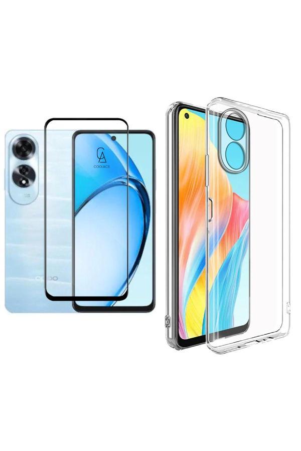20068310 Oppo A60 İle Uyumlu Telefon Kılıfı Ve 5D Tam Kaplayan Cam Ekran Koruyucu - Image 1