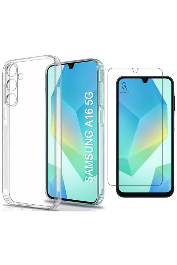 20068310 Samsung Galaxy A16 Uyumlu Kılıf Esnek Silikon Telefon Kılıfı Ve Temperli Cam Ekran Koruyucu - Image 1