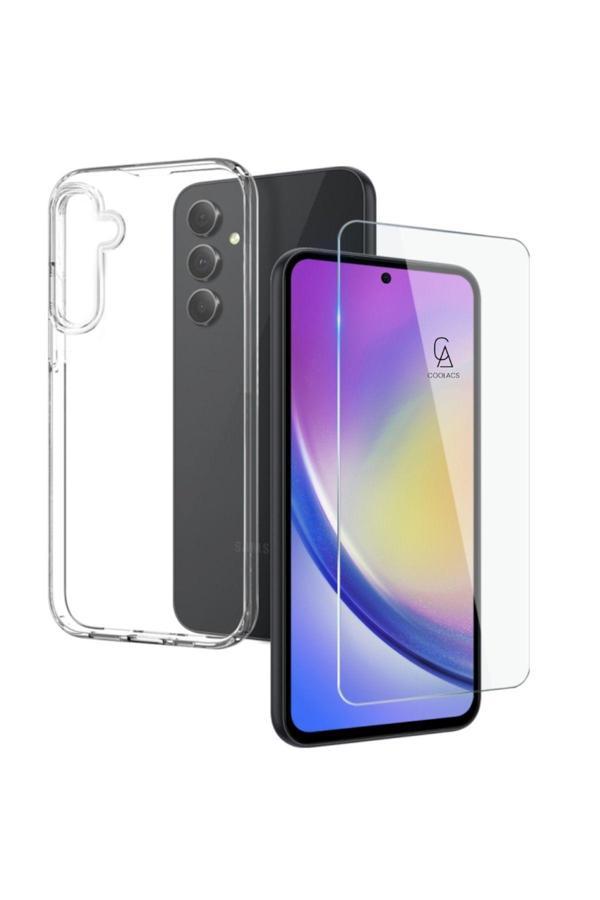 20068310 Samsung Galaxy A35 Uyumlu Kılıf Esnek Silikon Telefon Kılıfı Ve Temperli Cam Ekran Koruyucu - Image 1