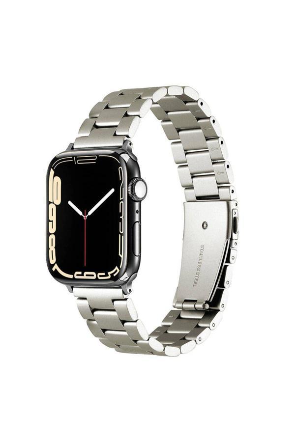 20068310 Apple Watch Seri 1/2/3 38Mm Uyumlu Metal Baklalı Ayarlanabilir Kordon - Image 1
