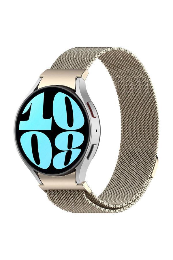 20068310 Samsung Galaxy Watch 6 Classic 44Mm İle Uyumlu Metal Tel-Örgü İşlemeli Kordon - Image 1