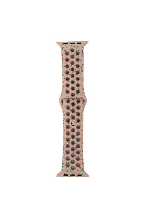 20068310 Apple Watch Seri 1/2/3 38Mm Uyumlu Kordon Yeni Seri 2023 Silikon Strap Kayış Krem - Image 1