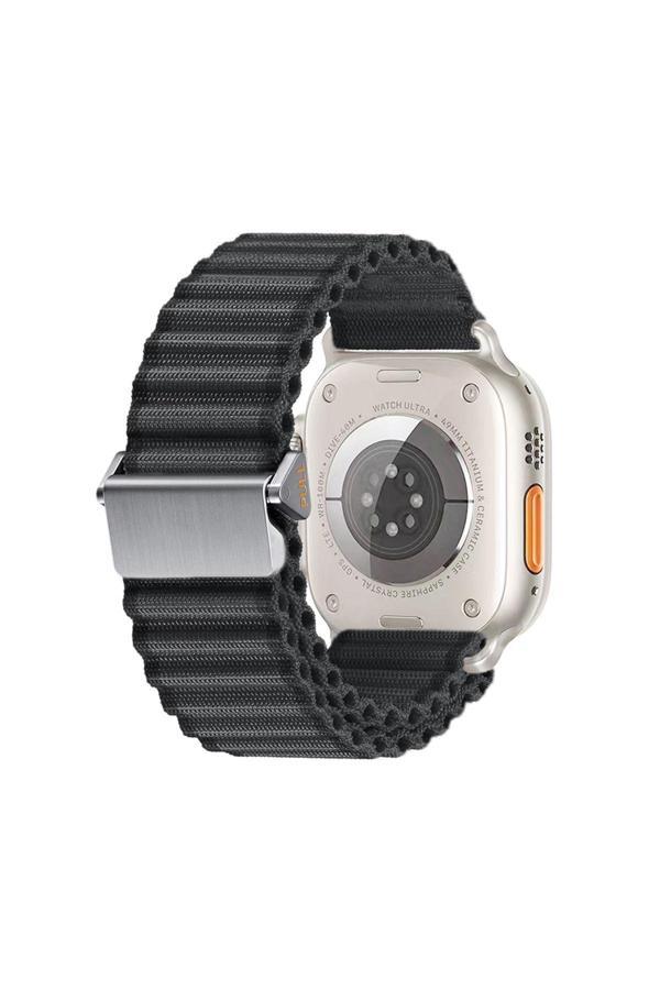 20068310 Apple Watch Series 4/5/6/Se 1.Nesil 44Mm İle Uyumlu Kumaş Hasır Örgülü Kordon Kayış - Image 1