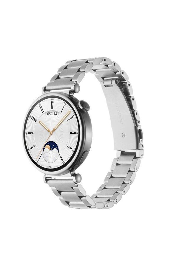 20068310 Huawei Gt4 41Mm İle Uyumlu Bakla İşlemeli 18Mm Metal Kordon - Image 1