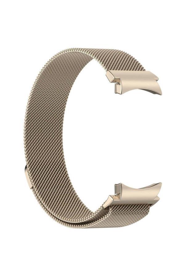 20068310 Samsung Galaxy Watch 6 40Mm Uyumlu Mıknatıslı Metal Örgü Hasır Desenli Kordon Gold - Image 1