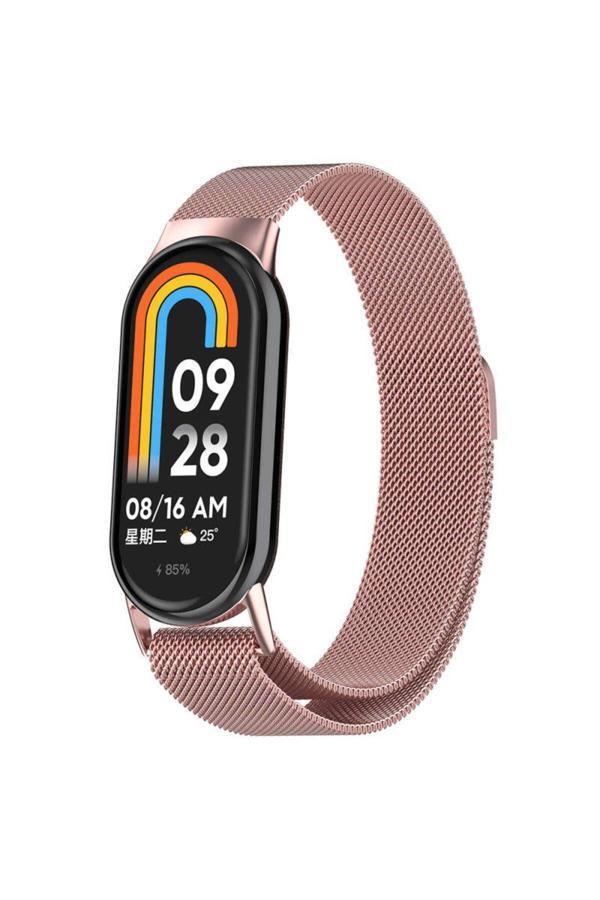 20068310 Xiaomi Smart Band 8 İle Uyumlu Metal Tel-Örgü İşlemeli Kordon - Image 1