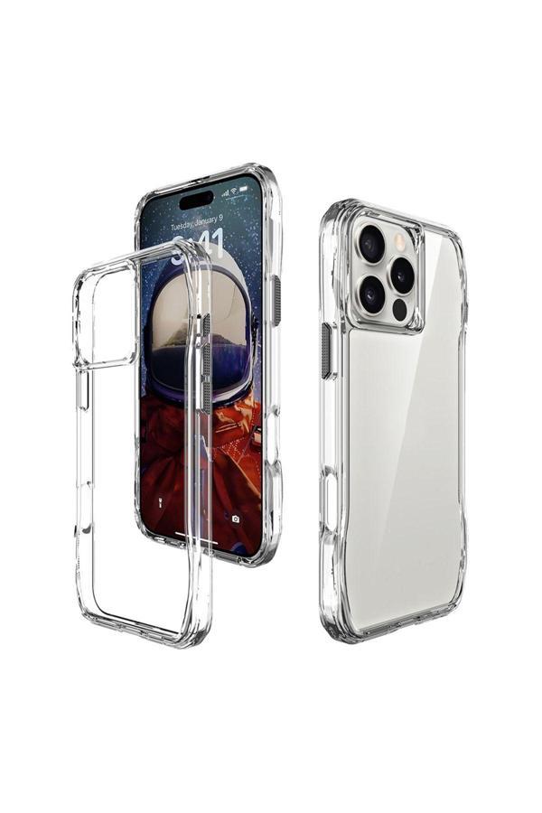 20068310 İphone 16 Pro Max Uyumlu Kılıf Airbag Özellikli Bayer Tpu Malzeme Şeffaf Telefon Kılıfı Kapak - Image 1