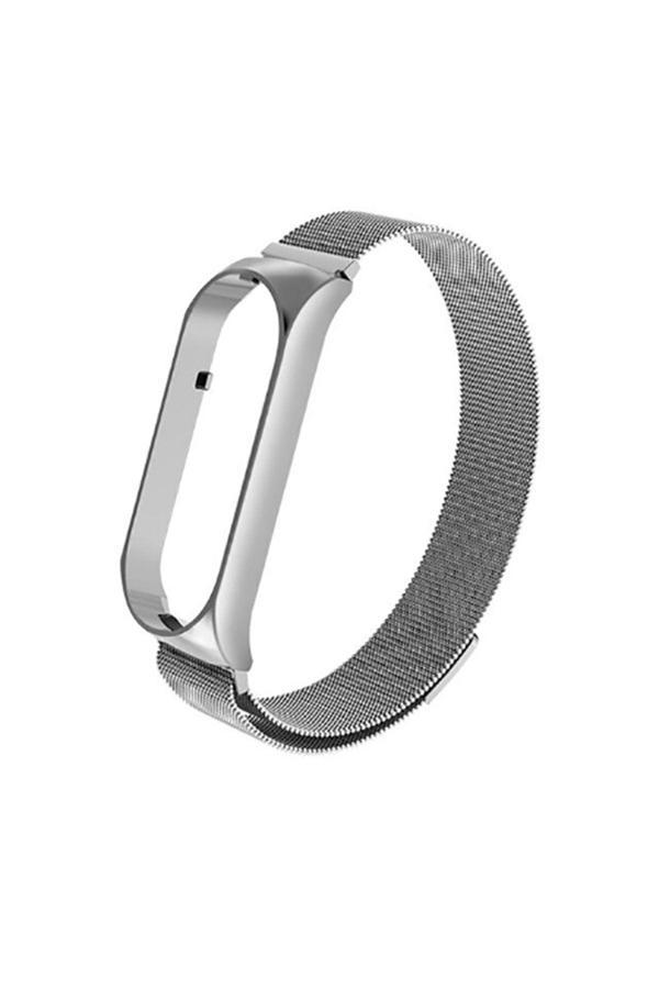 20068310 Xiaomi Mi Band 6 İle Uyumlu Metal Tel-Örgü İşlemeli Kordon - Image 1