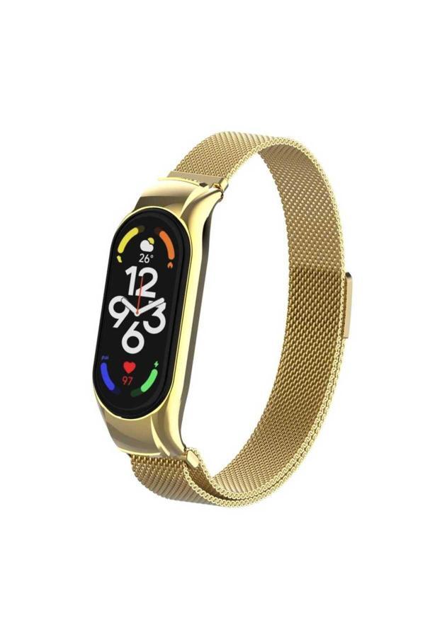 20068310 Xiaomi Mi Band 7 İle Uyumlu Metal Tel-Örgü İşlemeli Kordon - Image 1