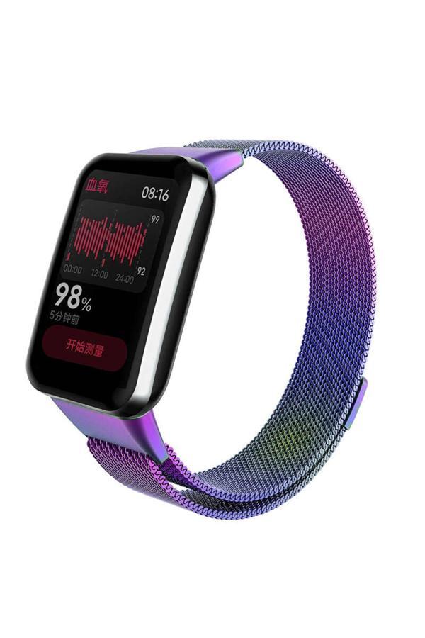 20068310 Xiaomi Mi Band 7 Pro İle Uyumlu Metal Tel-Örgü İşlemeli Kordon - Image 1
